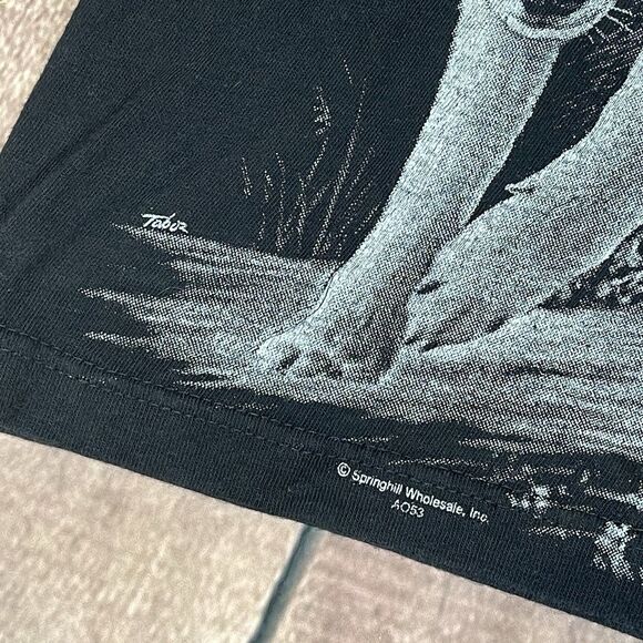 Vintage 90s Wolf Bear Deer Eagle Nature T-Shirt Men’s Large AOP All Over Print - Picture 4 of 9